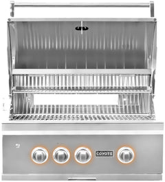 Coyote S-Series 30" Built-In Grill with 2 Infinity Burners™, RapidSear™ Infrared Burner, 700 sq. in. Cooking Surface, Rotisserie, and Smoker Box - C2SL30