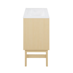 Swiss Madison Bosse 24" Freestanding Bathroom Vanity in Natural Oak with 3-Hole Centerset Sink Top - SM-BV8801NO-3