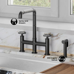 Swiss Madison Avallon Pro Widespread Kitchen Faucet with Side Sprayer SM-KF79 - The Home Selection