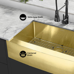 Swiss Madison Rivage 33" x 21" Stainless Steel, Single Basin, Farmhouse Kitchen Sink with Apron - SM-KS758 - The Home Selection