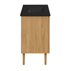 Swiss Madison Bron 36" Freestanding Bathroom Vanity in Golden Oak with Black Sink Top - SM-BV374MB