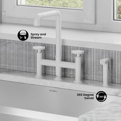 Swiss Madison Avallon Pro Widespread Kitchen Faucet with Side Sprayer SM-KF79 - The Home Selection