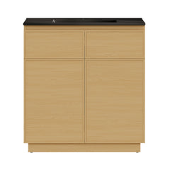 Swiss Madison St. Tropez 36" Freestanding Bathroom Vanity with Black Sink Top - SM-BV0802