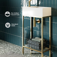 Swiss Madison Pierre 19.5 Single, Freestanding, Open Shelf, Metal Frame Bathroom Vanity - SM-BV70 - The Home Selection