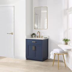Altair Gavino 30" Single Bathroom Vanity with Grain White Engineered Stone Countertop - 557030