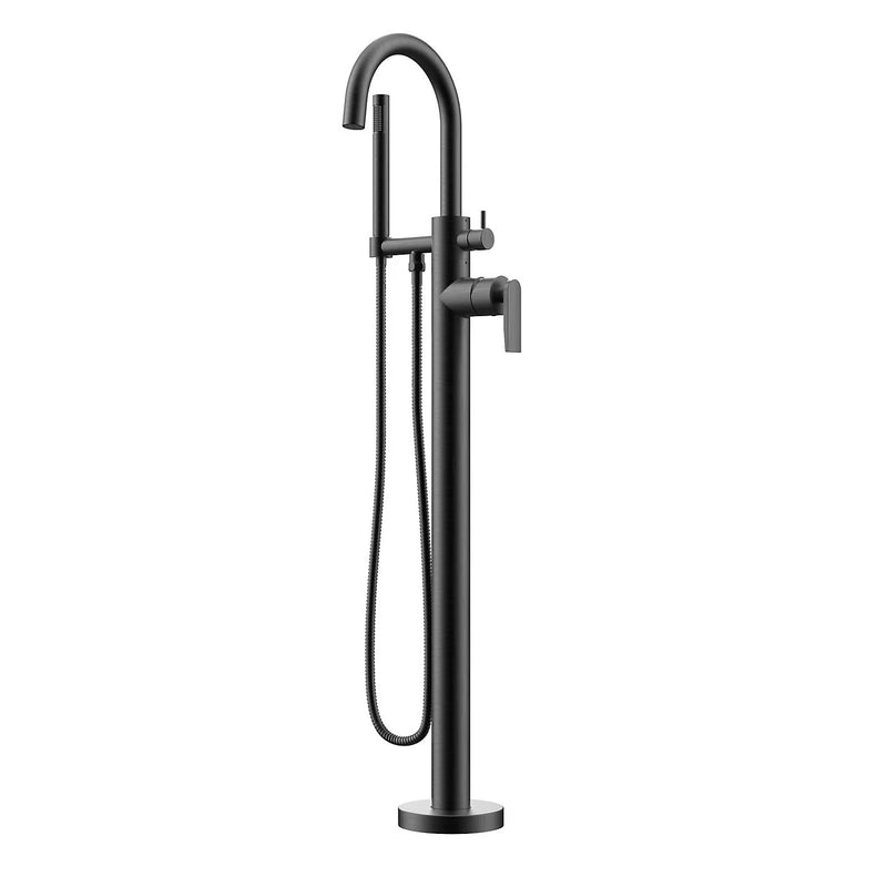 Fortis Vitrina Floor-Mounted Tub Filler with Built-In Diverter and Hand Shower Included - 601360C