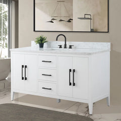 Vanity Art 60'' Single Bathroom Vanity with Engineered Marble Countertop - CVI60S