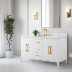 Vanity Art 60'' Single Bathroom Vanity with Engineered Marble Countertop - CVI60S