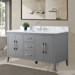 Vanity Art 60'' Single Bathroom Vanity with Engineered Marble Countertop - CVI60S