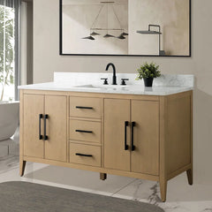 Vanity Art 60'' Single Bathroom Vanity with Engineered Marble Countertop - CVI60S