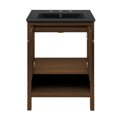 Swiss Madison Chateau 24" Freestanding Bathroom Vanity with Black 3-Hole Widespread Sink Top - SM-BV0601