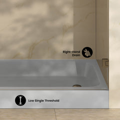 Swiss Madison Voltaire 60 x 30 Shower Pan Base with Right Drain - SM-SB0526G - The Home Selection