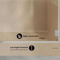 Swiss Madison Aquatique 60" x 32" Right Drain, Shower Base - SM-SB538 - The Home Selection