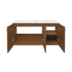 Swiss Madison Classe 48" Wall-Mounted Bathroom Vanity with 3-Hole Widespread Double Basin Sink Top - SM-BV2807