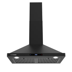 Cosmo Cosmo 30 in. Vista Collection 380 CFM Ducted Wall Mount Range Hood, Touch Controls, LED Lights, Matte Black - COS-63175S-BK