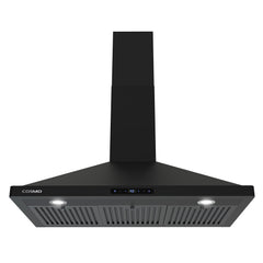 Cosmo Cosmo 36 in. Vista Collection 380 CFM Ducted Wall Mount Range Hood, Touch Controls, LED Lights, Matte Black - COS-63190S-BK