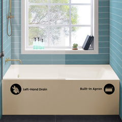 Swiss Madison ﻿﻿Voltaire 54" X 30" Left-Hand Drain Alcove Bathtub with Apron in Bisque - SM-AB549BQ - The Home Selection