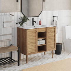 Swiss Madison Bron 36" Freestanding Bathroom Vanity in Golden Oak with Sink Top - SM-BV374