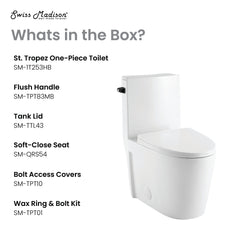 Swiss Madison St. Tropez One Piece Elongated Toilet Side Flush 1.28 gpf, Black Hardware - SM-1T253HB - The Home Selection