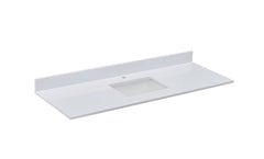 Altair 61 in. Engineered Stone Vanity Top in Milano White with White Sink