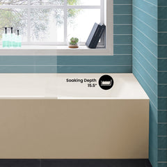 Swiss Madison ﻿﻿Voltaire 54" X 30" Left-Hand Drain Alcove Bathtub with Apron in Bisque - SM-AB549BQ - The Home Selection