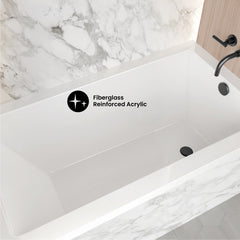Swiss Madison Voltaire 54 in x 30 in Acrylic Glossy White, Alcove, Integral Right-Hand Drain, Bathtub - SM-AB563 - The Home Selection