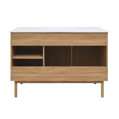 Swiss Madison Classe 48" Freestanding Bathroom Vanity in Golden Oak with 3-Hole Widespread Sink Top - SM-BV665-3