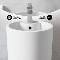 Swiss Madison Monaco Circular Basin Pedestal Sink - SM-PS307 - The Home Selection
