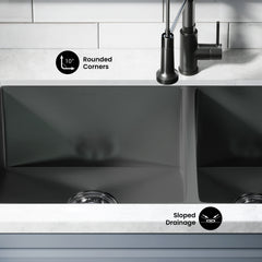 Swiss Madison Rivage 33" x 20" Dual Basin, Undermount Kitchen Sink - SM-KU725