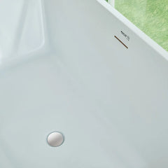 Vanity Art 67"  Freestanding Bathtub White Acrylic Freestanding Soaking Tub | Contemporary Design with Pop-up Drain and Overflow, UPC Certified - B813B2