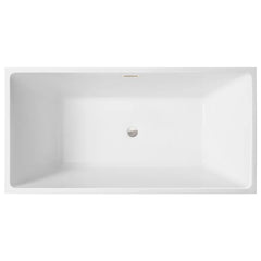 Vanity Art 67"  Freestanding Bathtub White Acrylic Freestanding Soaking Tub | Contemporary Design with Pop-up Drain and Overflow, UPC Certified - B813B2