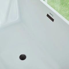 Vanity Art 67"  Freestanding Bathtub White Acrylic Freestanding Soaking Tub | Contemporary Design with Pop-up Drain and Overflow, UPC Certified - B813B2