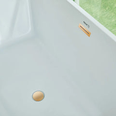Vanity Art 67"  Freestanding Bathtub White Acrylic Freestanding Soaking Tub | Contemporary Design with Pop-up Drain and Overflow, UPC Certified - B813B2