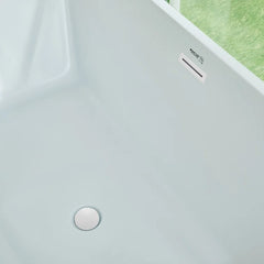 Vanity Art 67"  Freestanding Bathtub White Acrylic Freestanding Soaking Tub | Contemporary Design with Pop-up Drain and Overflow, UPC Certified - B813B2