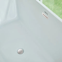 Vanity Art 67"  Freestanding Bathtub White Acrylic Freestanding Soaking Tub | Contemporary Design with Pop-up Drain and Overflow, UPC Certified - B813B2