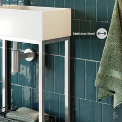 Swiss Madison Pierre 19.5 Single, Freestanding, Open Shelf, Metal Frame Bathroom Vanity - SM-BV70 - The Home Selection
