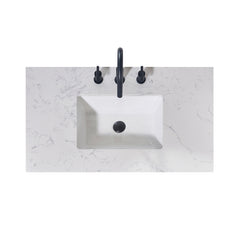 Altair 36. in Engineered Stone Vanity Top in Aosta White Apron with White Sink