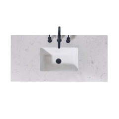 Altair 42. in Engineered Stone Vanity Top in Aosta White Apron with White Sink