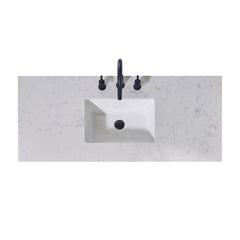 Altair 48. in Engineered Stone Vanity Top in Aosta White Apron with White Sink