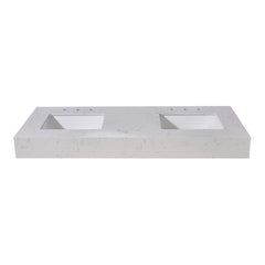 Altair 60. in Engineered Stone Vanity Top in Aosta White Apron with White Sink
