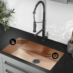 Swiss Madison Rivage 32" x 19" Single Basin, Undermount Kitchen Sink - SM-KU701