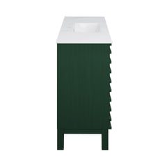 Swiss Madison Cascade 48" Freestanding Bathroom Vanity in Green Oak with 3-Hole Widespread Sink Top - SM-BV557GA-3W