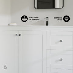 Swiss Madison Cannes 48" Bathroom Vanity in White - SM-BV414 - The Home Selection