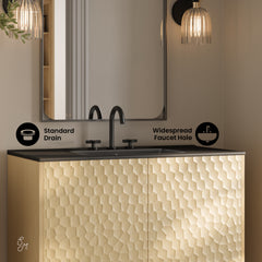 Swiss Madison Bosse 36" Freestanding Bathroom Vanity with Black 3-Hole Widespread Sink Top - SM-BV8802