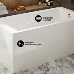 Swiss Madison Claire 60" x 32" Right-Hand Drain Drain Alcove Tub with Corner Apron - SM-AB571 - The Home Selection