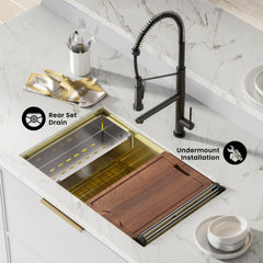 Swiss Madison Tourner 30" x 19" Stainless Steel, Single Basin, Undermount Kitchen Workstation Sink- SM-KU800 - The Home Selection