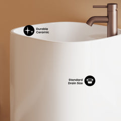 Swiss Madison Ivy One-Piece Pedestal Sink - SM-PS313 - The Home Selection