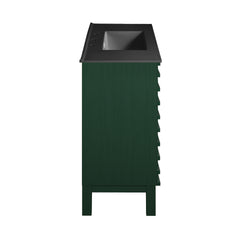 Swiss Madison Cascade 48" Freestanding Bathroom Vanity in Green Oak with Black 3-Hole Widespread Sink Top - SM-BV557GA-3WMB