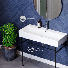 Swiss Madison Claire 40" Console Sink White Basin w/ Legs - SM-CS7