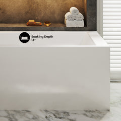 Swiss Madison Claire 60" x 32" Left-Hand Drain Drain Alcove Tub with Corner Apron - SM-AB570 - The Home Selection